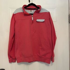 Retro Zip-Up Sweater in Pink and Gray